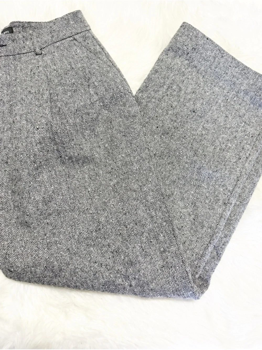 ANINE BING Carrie Wool Trousers Size 6 High Rise Wide Leg Lined
